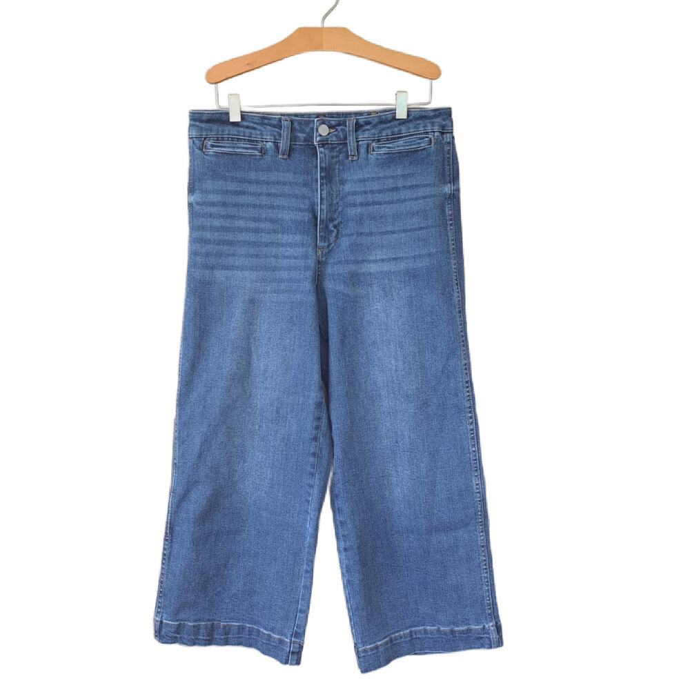 OAT New York Ultra-Wide-Leg High-Rise Crop Jeans Size 10 / 30 - Picture 2 of 9